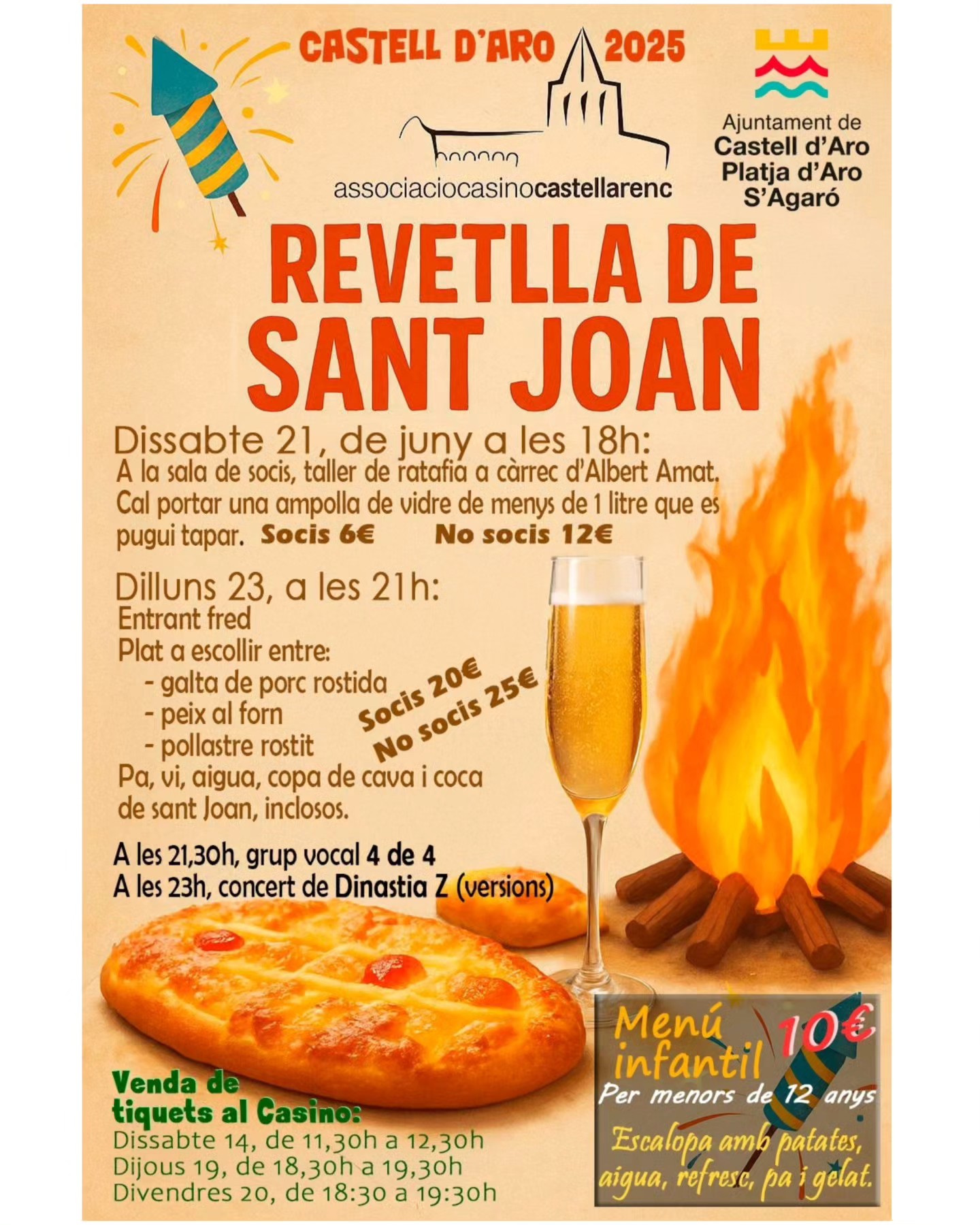 Cartell de la Revetlla de Sant Joan 2025 a Castell d’Aro.