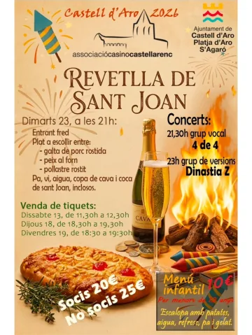 Cartell de la Revetlla de Sant Joan 2026 a Castell d’Aro.